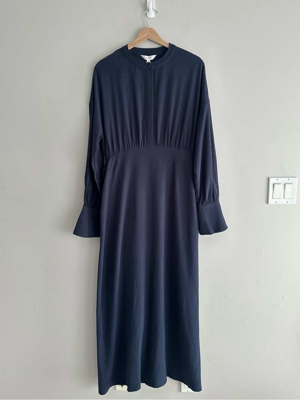 Long Sleeve Maxi Dress in Navy Blue